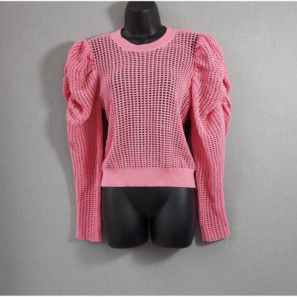Ulla Johnson Delaney Pullover Womens M Open Knit Puff Sleeve Sweater Boho Luxury